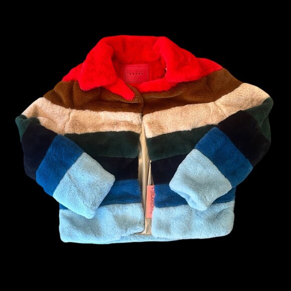 Blank NYC Faux Fur Fully Lined Festival Maximalist Open Front Jacket L - Picture 1 of 6